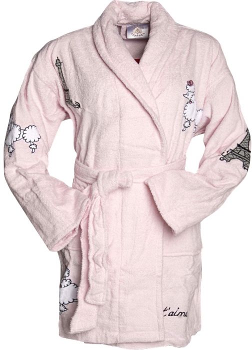 Kleding Gender-neutrale kleding volwassenen Pyjamas & Badjassen Jurken Roze en Wit met Shine vintage chenille dames badjas 
