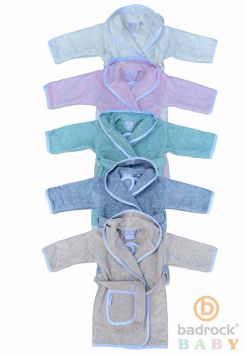 Baby badjas met capuchon – katoen – keuze uit 5 kleurtjes