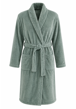 Fleece badjas groen unisex - sjaalkraag - Relax Company