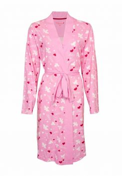 Roze zomerbadjas fancy – dun katoen