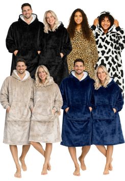 EXTRA LANGE plaid met mouwen – fleece – Badrock