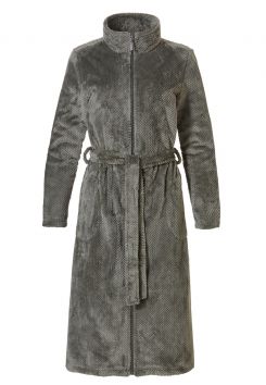 Rits badjas dames olijfgroen - fleece - Pastunette