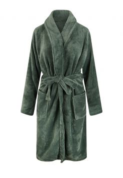 Fleece badjas groen