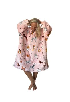 Hoodie deken met hondenprint