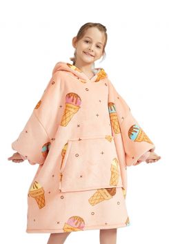 Ijsjes kindersnuggie fleece met hoodie - Badrock