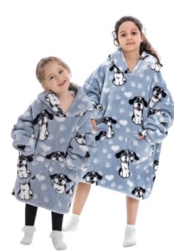 Kindersnuggie fleece met hoodie – hond