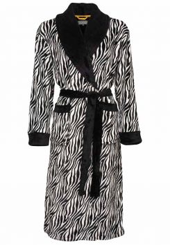 Zebra badjas dames fleece