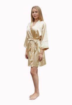 Kimono champagne – satijnen look