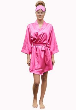 Kimono donker roze – satijnen look