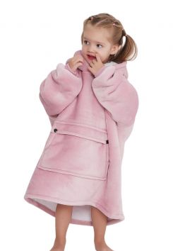 Roze kindersnuggie fleece - mt. 104 t/m 134
