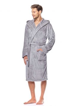 #Best badjas fleece lichtgrijs