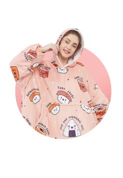 Snuggie fleece met hoodie - sushi - Badrock