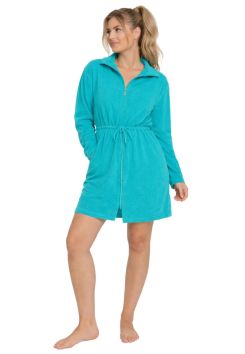 Zomerbadjas met rits - aquablauw