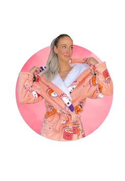 Badjas sushi met capuchon – fleece – luxe voering - Badrock