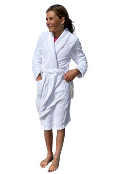 Kinderbadjas wit fleece
