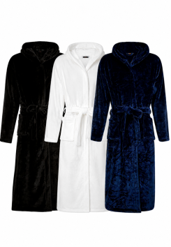 Borduring op fleece badjassen capuchon - unisex - Badrock