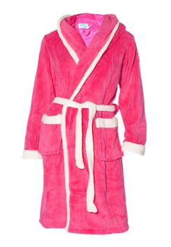 Fuchsia kinderbadjas met capuchon