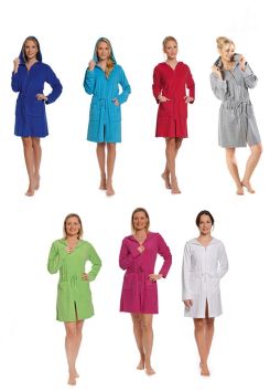 Dames badjas met rits - trendy badjas kort - ritssluiting badjas voor dames