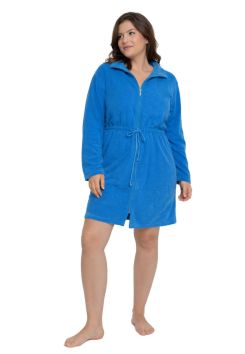 Zomerbadjas dames met rits – blauw 