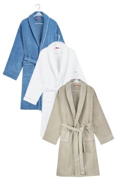 Luxe katoenen badjas met naam borduring – 3 kleuren