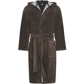 Bruine heren badjas met capuchon – katoen - Cawo