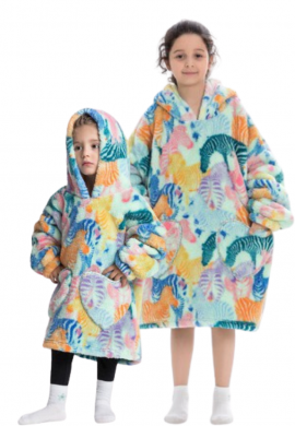 Kindersnuggie fleece met hoodie – zebra