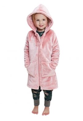 Fleece kinderbadjas met rits en capuchon - Charlie Choe