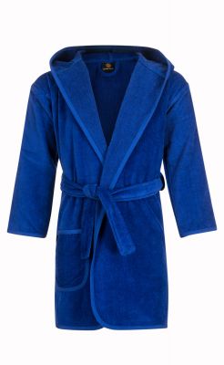 capuchon kinderbadjas kobalt blauw