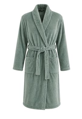 Fleece badjas groen unisex - sjaalkraag - Relax Company