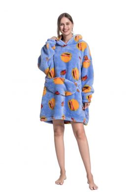 Snuggie fleece met hoodie – friet & burgers
