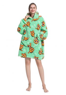 Snuggie fleece met hoodie – kat
