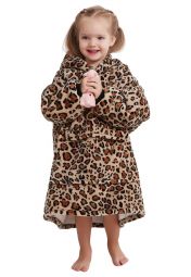 Plaid met mouwen - klein kind - fleece - panter - Badrock
