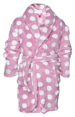 Roze kinderbadjas stippen