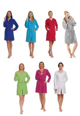 Dames badjas met rits - trendy badjas kort - ritssluiting badjas voor dames