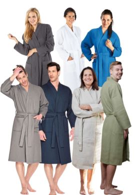 Wafel kimono sauna - dun katoen - Badrock SPA (8 kleuren)