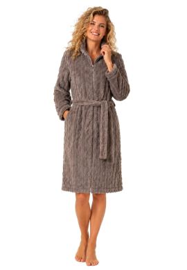 Dames fleece badjas met rits | Pastunette
