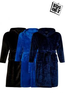 Tiener badjas met capuchon borduren - fleece - Badrock
