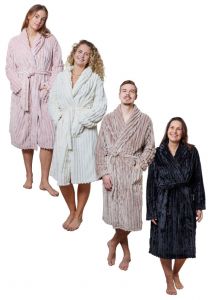 Ribfluweel fleece badjas – luxe - 5 kleuren - Relax Company
