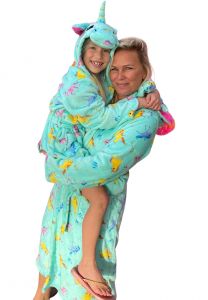 Meisjes badjas unicorn met capuchon – fleece - Badrock