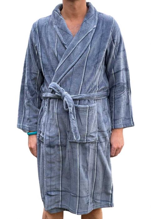 graan Vader fage vocaal Mooie grijze herenbadjas met strepen online kopen? Badjas.nl - Gratis  verzending