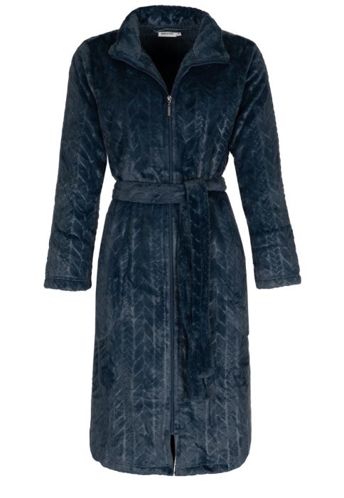 Camille Dieppolige fleece badjas voor dames, volledige lengte, met sherpa gevoerde capuchon en manchetten, roze, 44-46 grote maten : Camille