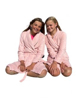 Meisjes kinderbadjas oud roze fleece