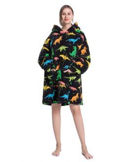 Snuggie fleece met hoodie – dino
