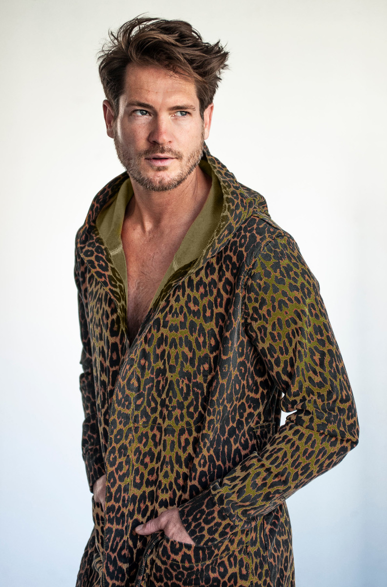 D-Robe badjas met capuchon - panter - groen-2xl