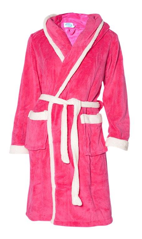 Pink met Capuchon / Dames badjas met capuchon - L/XL