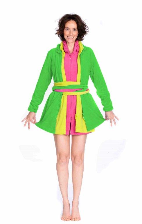 Groene badjas dames - L