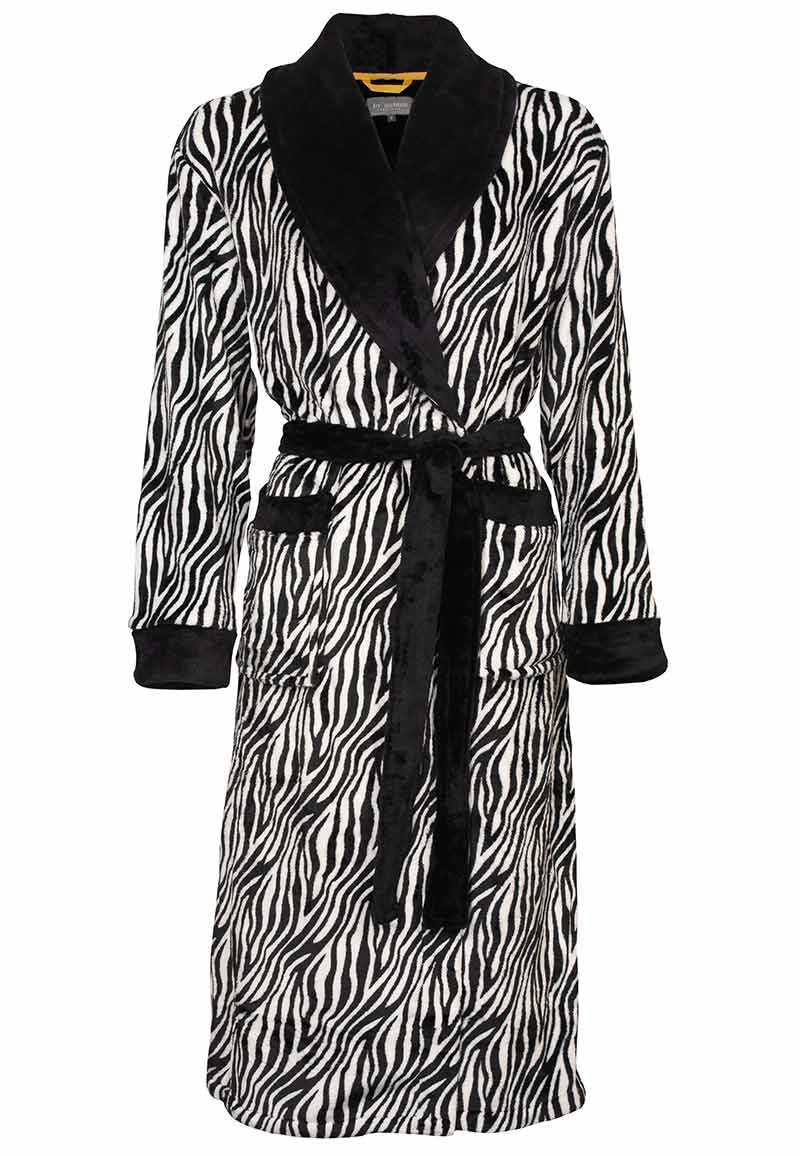 Zebra damesbadjas fleece-2xl
