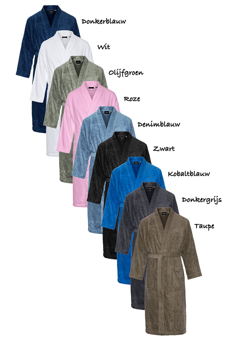 Kimono badstof katoen sauna div kleuren 2XL 3XL denim