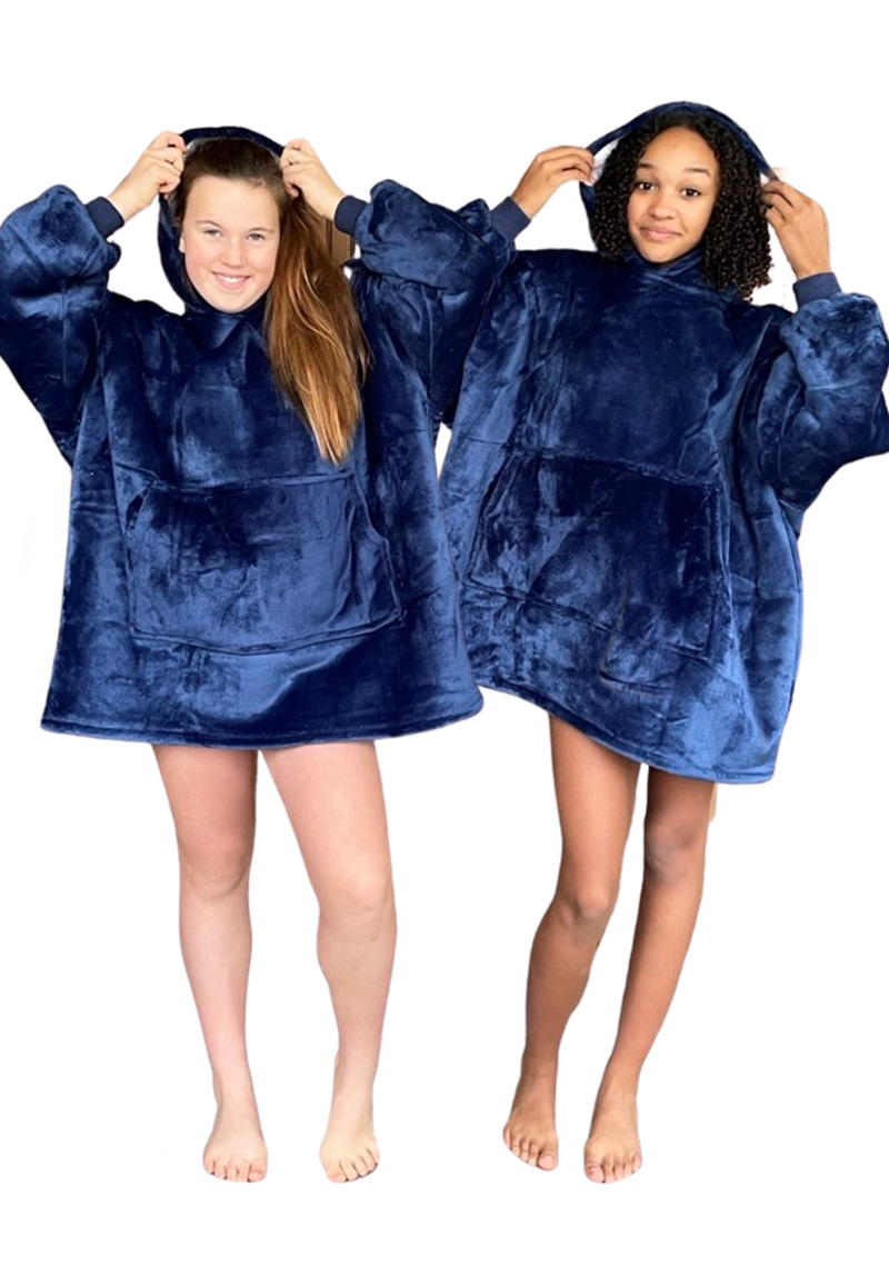 Plaid met mouwen - kind - fleece - blauw - Badrock