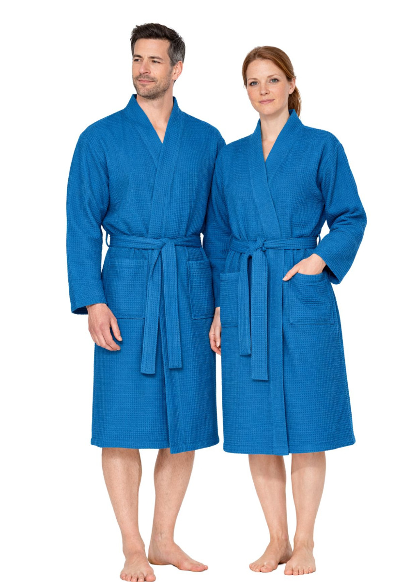 Kobaltblauwe badjas pique-xl